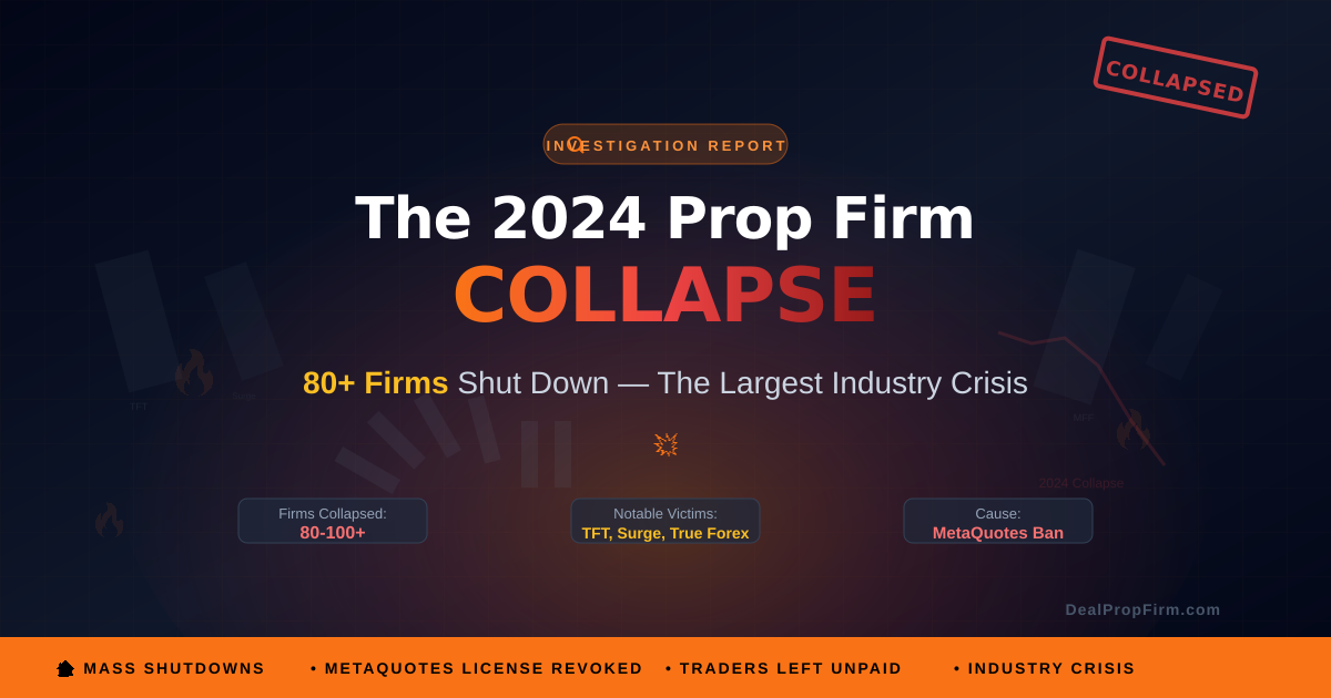 The 2024 Prop Firm Collapse: How 80+ Firms Shut Down and What Traders Must Know